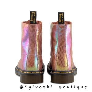 Dr. Martens | Shoes | Dr Martens 46 Pascal Pink Iridescent Texture Boot ...